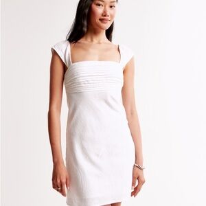 Abercrombie & Fitch Emerson NWT White Mini Dress with Cap Sleeves L